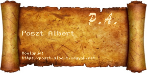 Poszt Albert névjegykártya