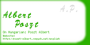 albert poszt business card